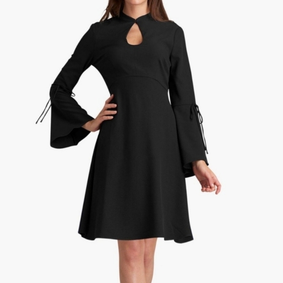 ECI New York Bell Sleeve Fit & Flare Dress Black 14 - Picture 13 of 13